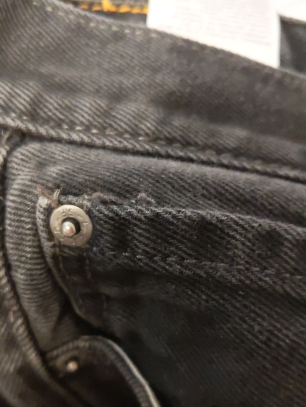Levis 505 Black Jeans 32x29 (32x30 Tag) Straight Leg - Picture 7 of 17